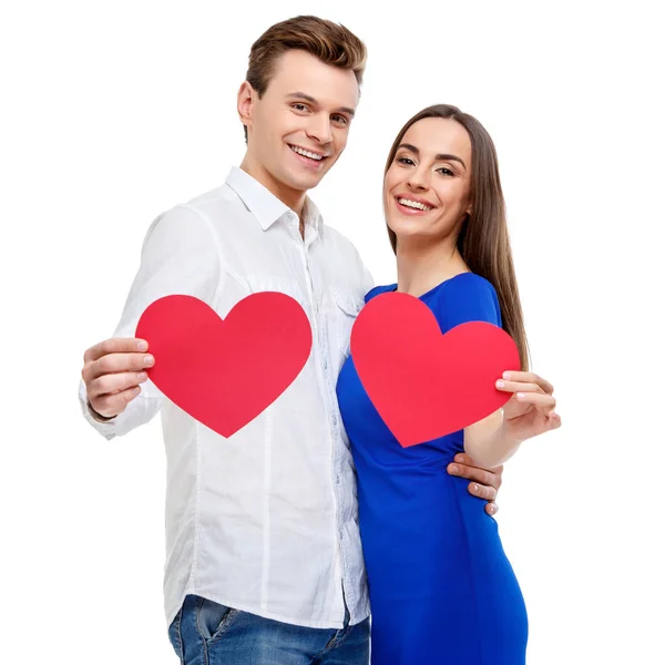 Casal feliz no dia dos namorados — Fotografia de Stock