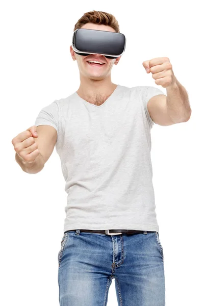 Man met VR-bril — Stockfoto