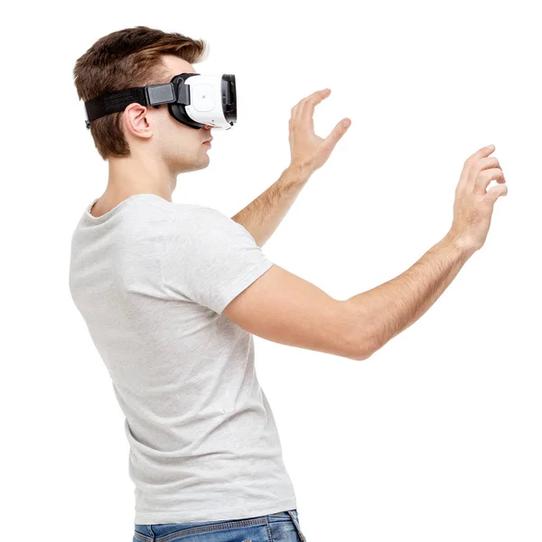 Man with virtual reality goggles — Stock Photo, Image