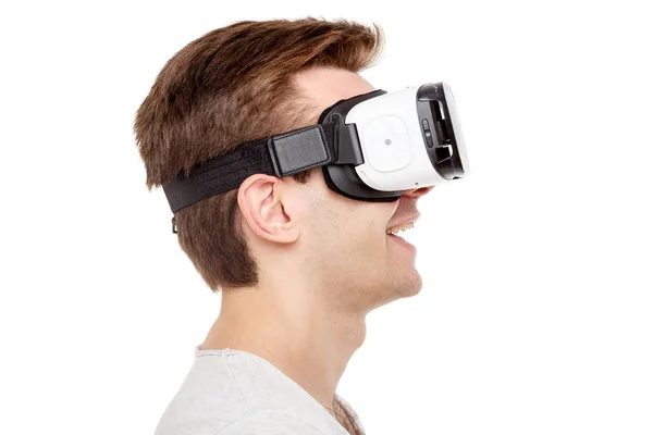 Mand med virtual reality briller - Stock-foto
