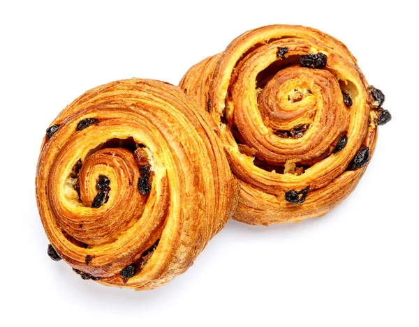 Cinnabones danois frais sur fond blanc — Photo