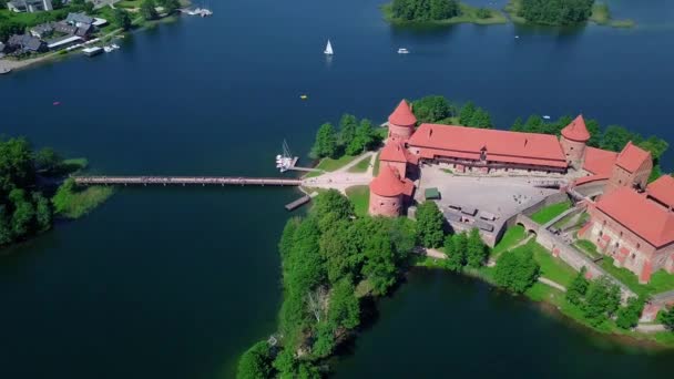 Litauen trakai Schloss auf den Seen -Video — Stockvideo