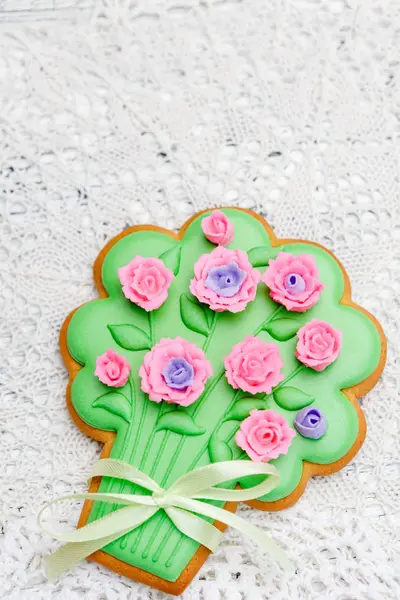 Beautiful glazed Easter cookies — Stock Photo, Image