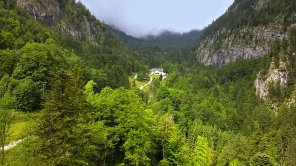 无人驾驶飞机鸟瞰图-飞越阿尔卑斯山，奥地利 — 图库视频影像