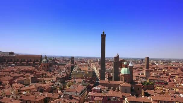 Bologna Italy aerial view — Stock Video