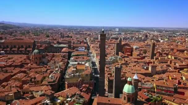 Luchtfoto van Bologna Italië — Stockvideo