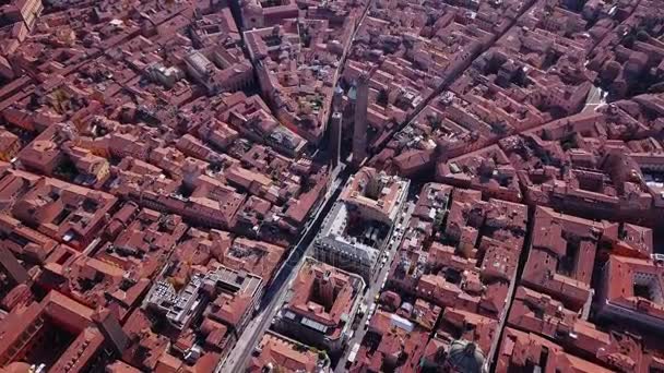 Bologna Italy aerial view — Stock Video