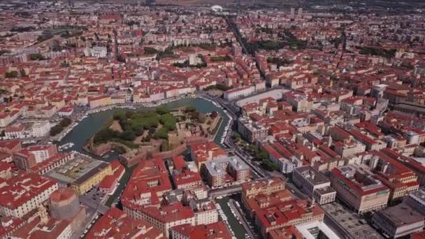 Vista aérea do Livorno Itália — Vídeo de Stock