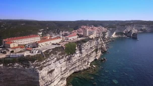 Drone video - repül Bonifacio marina - Corsica — Stock videók