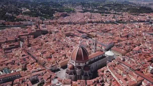 Luchtfoto drone beelden video - panoramisch uitzicht over Florence — Stockvideo