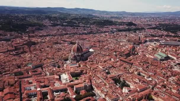 Antenn drönare film video - panoramautsikt över Florens — Stockvideo