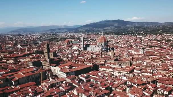 Aerial drone footage video - panoramic view of Florence — Stock Video