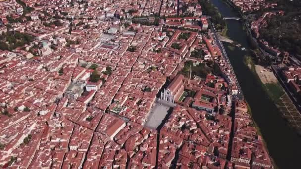 Antenn drönare film video - panoramautsikt över Florens — Stockvideo