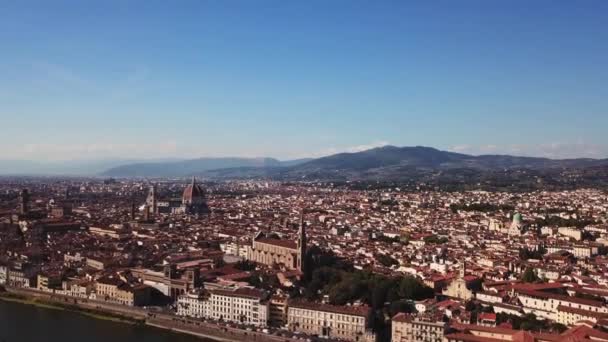Imágenes aéreas de aviones no tripulados - vista panorámica de Florencia — Vídeo de stock