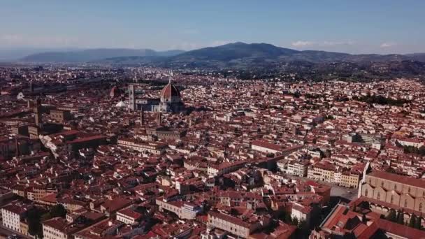 Antenn drönare film video - panoramautsikt över Florens — Stockvideo