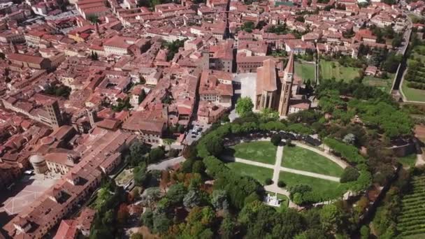 Flygfoto över Arezzo Toscana Italien — Stockvideo
