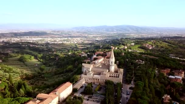 Luchtfoto van Perugia Toscane Italië — Stockvideo