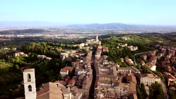 Flygfoto över Perugia Toscana Italien — Stockvideo