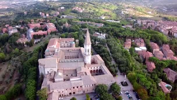 Luchtfoto van Perugia Toscane Italië — Stockvideo
