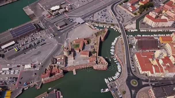 Luftaufnahme des livorno italien — Stockvideo