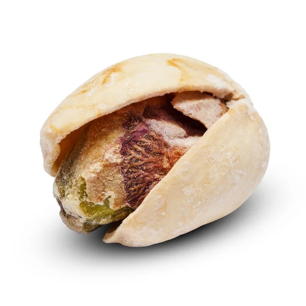 Geroosterde pistache noten geïsoleerd op een witte achtergrond. Uitknippad — Stockfoto