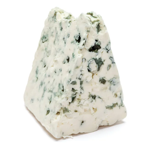 Blauschimmelkäse auf weißem Hintergrund. Schneidpfad — Stockfoto