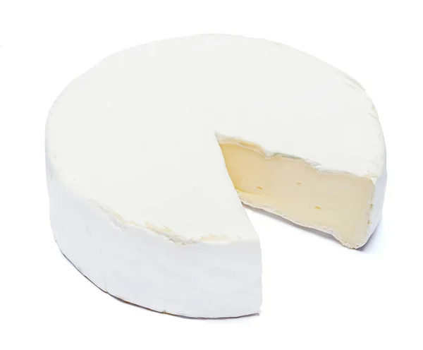 ブリーのラウンドや白い背景のメンタイコ チーズ — ストック写真