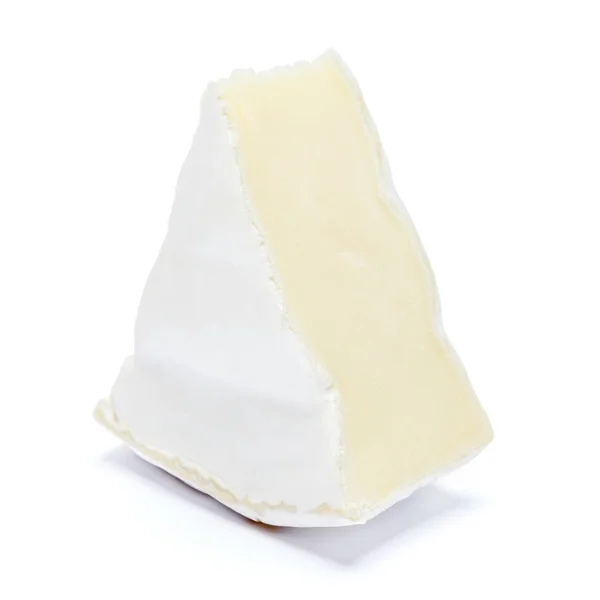 Piece of brie or camambert cheese on a white background — Stock Photo, Image