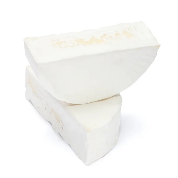 Brie veya camambert peyniri beyaz bir arka plan üzerinde — Stok fotoğraf