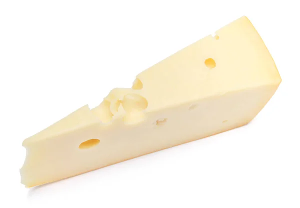 Fromage suisse ou cheddar sur fond blanc — Photo