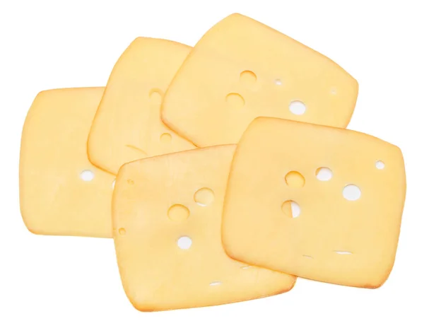 Zwitserse kaas of cheddar op witte achtergrond — Stockfoto