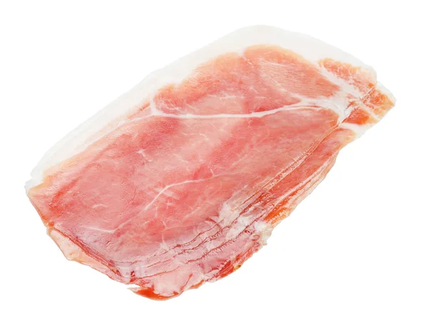 Pijama italiano de prosciutto ou espanhol. Presunto cru sobre fundo branco . — Fotografia de Stock