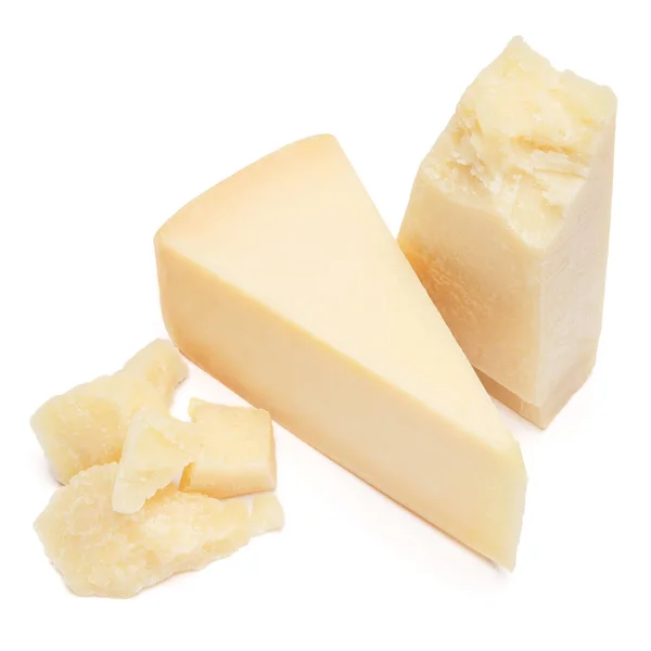 Bábu-ból parmezán sajt fehér háttér — Stock Fotó