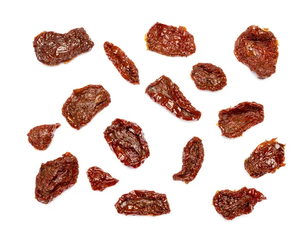 Getrocknete oder getrocknete Tomaten in Dosen auf weißem Hintergrund — Stockfoto