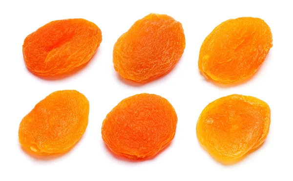 Set of Dried apricots close-up isolated on a white — Fotografie, imagine de stoc