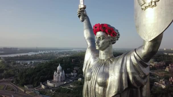 कीव-पेचेर्स्क लाव्रा यूक्रेनी रूढ़िवादी मठ का हवाई दृश्य — स्टॉक वीडियो