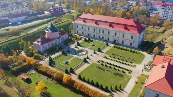 Vista aérea drone vídeo do Castelo de Zolochiv na região de Lviv, Ucrânia — Vídeo de Stock