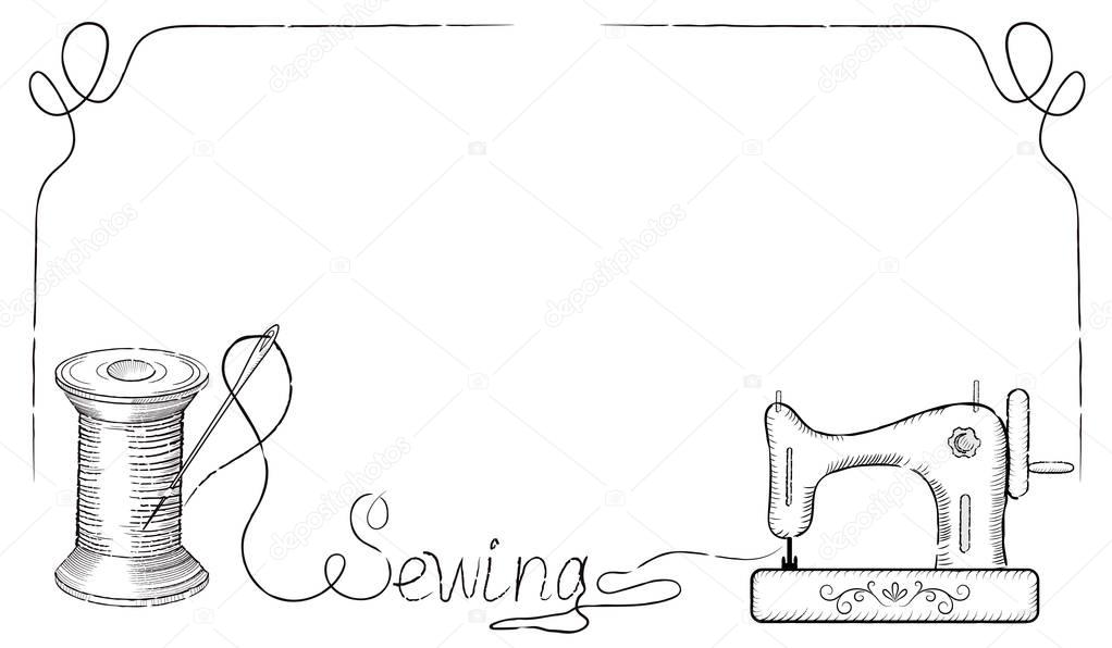 sewing border clip art