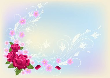 Güllü çiçek süsleme