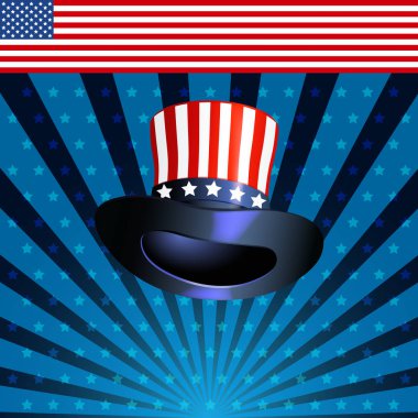 Silindir şapkalı Amerikalı kutlama Başkan günü