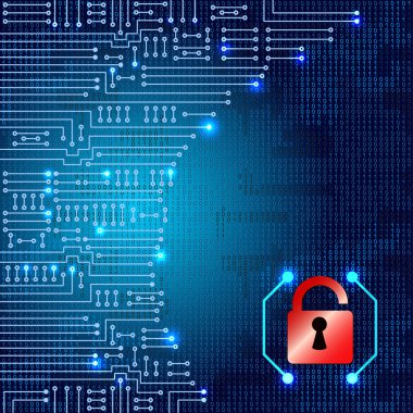 Çizim modern elektronik devre ve ikili kod