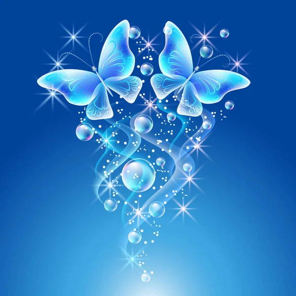 Motýli s bublinkami — Stockový vektor