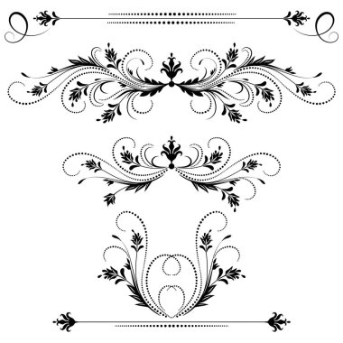 Vintage süsleme ve dekoratif bölücü kartı veya metin için ayarla