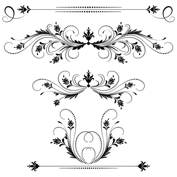 Set vintage ornament and decorative divider for card or text — Stock Vector