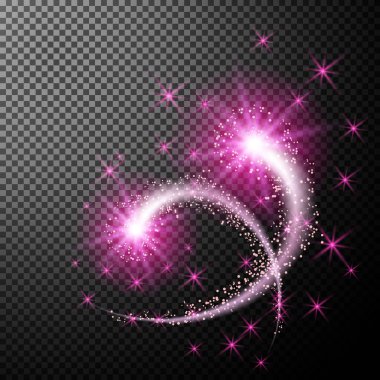 Özel saydam izole tasarım öğesi olarak parlayan yıldız 