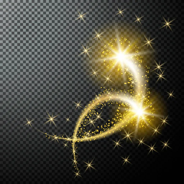 Étoiles brillantes comme élément de conception isolé sur translucide spécial — Image vectorielle