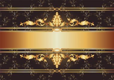 Süslü altın süs arka plan deseni ile dekore edilmiş