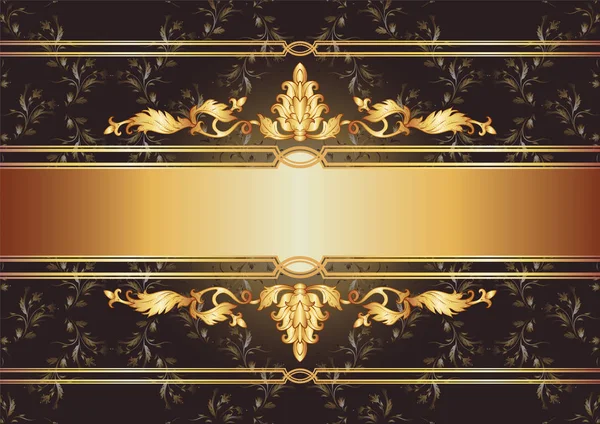Adornado decorado con fondo adorno de oro con patrón en — Vector de stock