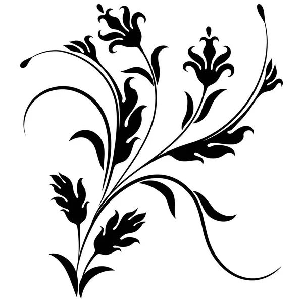 Ornamento de canto floral decorativo — Vetor de Stock