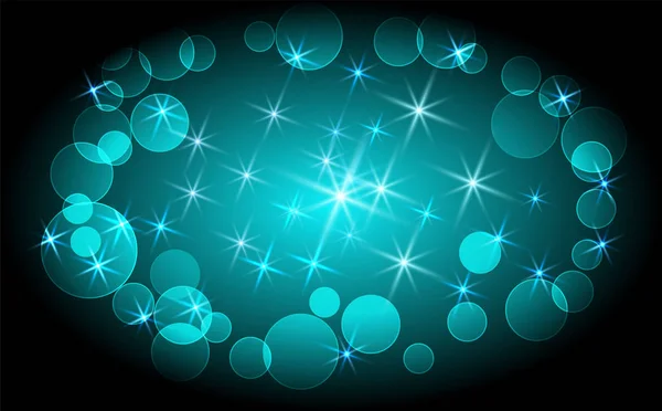 Glowing background with sparkle stars and  boke — Stock Vector